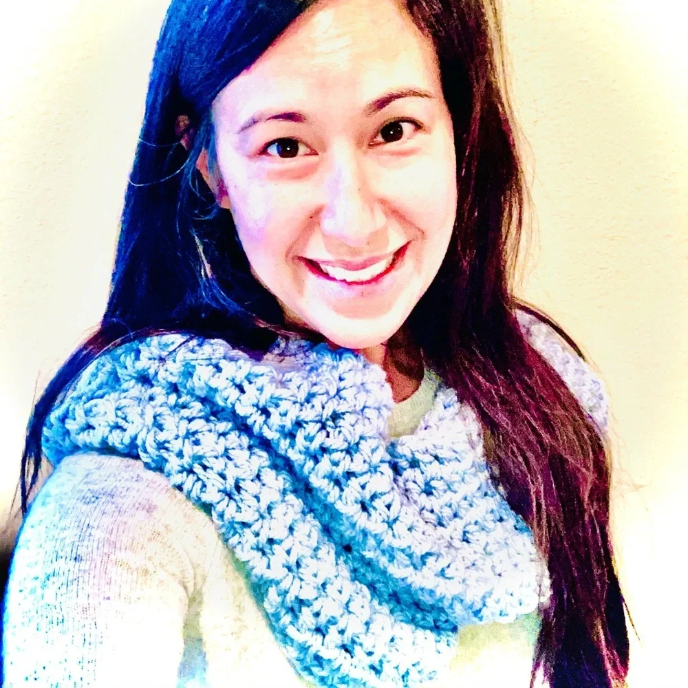 Baby blue cowl hand crocheted